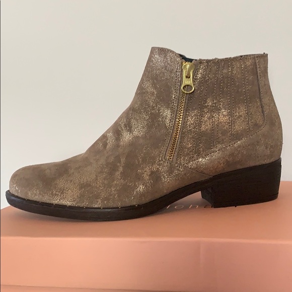 Eric Michael Shoes - SOLD Eric Michael Tatiana Gold Suede Bootie